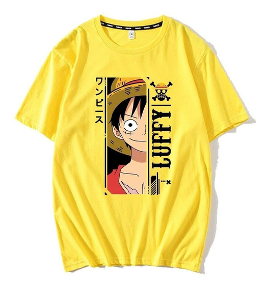 Camiseta Infantil com Estampa Luffy One Piece - Tam 5 a 14 Anos Branco