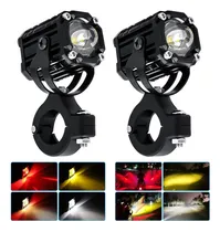 Comprar Par Faros De Lupa Luces Led Auxiliares Con Estrobo 4 Modos