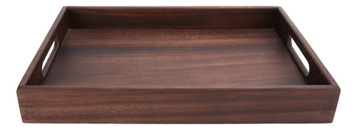 Bandeja De Té Rectangular De Madera Con Ranuras Para Servir