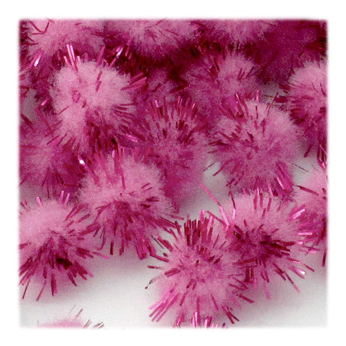 Felpilla Artesania Outlet Sparkly Pompon Color Rosa 1.0-inch