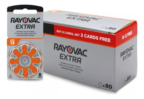 Pila Rayovac Extra 13 (pr48) Caja X 80 Unidades