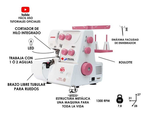Imagen 4 de 7 de Janome 792 Pg Edición Aniversario + Bonus Regalos +tijeras