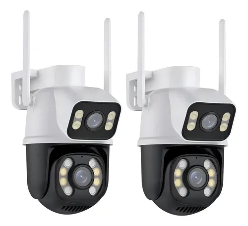 Kit 2 Camera Segurança A28 App Yoosee Prova D'agua Lente Dupla Co...