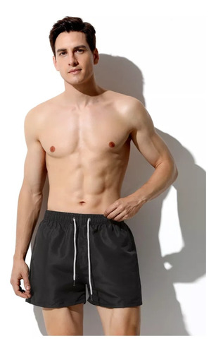 Traje De Baño Hombre De Playa Corto Shorts 2pzs Rojo/negro M