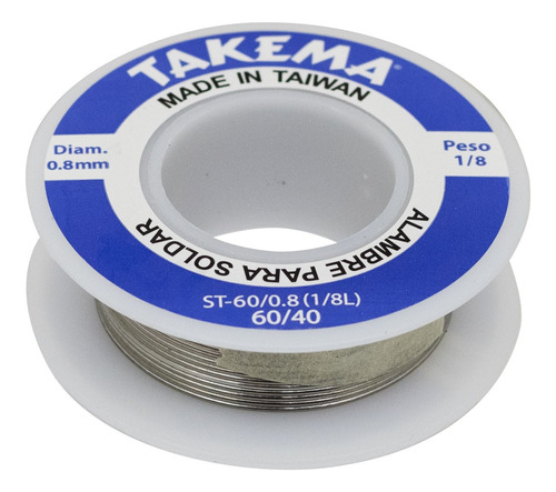 Rollo De Estaño Takema 0.8mm 60/40 (0.56gr) St-60/0.8(1/8l)