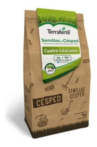 Semillas De Cesped Terrafertil 4 Estaciones Pasto Premium 1k