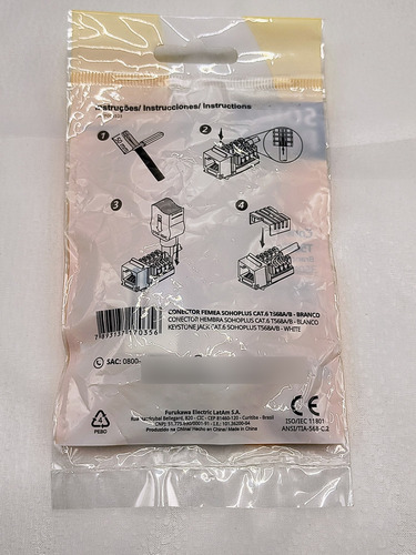Kit 10 Conectores Keystone Cat6 Rj45 - Sohoplus Furukawa