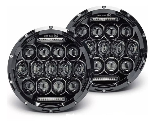 Par Faros Redondos 7 Pulgadas Alta Baja Jeep Hummer 4x4 Auxp