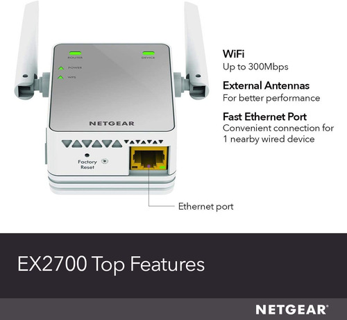 Extensor De Señal Wifi Netgear, 74 M2, 300 Mbps