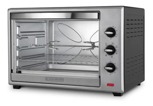Imagen 2 de 2 de Horno de mesa eléctrico Black+Decker TO7000 67L plateado 220V