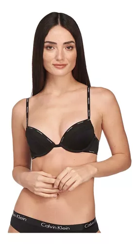 Brasier Para Mujer Calvin Klein Push Up Nylon Color Negro