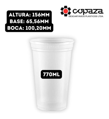 Copo Descartável 770ml Ps Liso C/ 50 Uni Copão De Festa