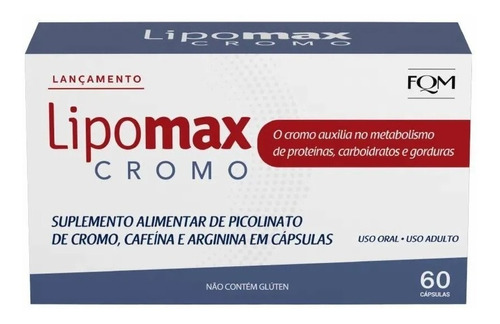 Lipomax Cromo 60cáps - Controle De Peso - Redução De Gordura Sabor Lipomax