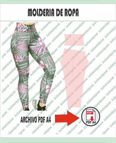 Molderia Textil Imprimible Tamaño Real Pdf A4 Calza Mujer