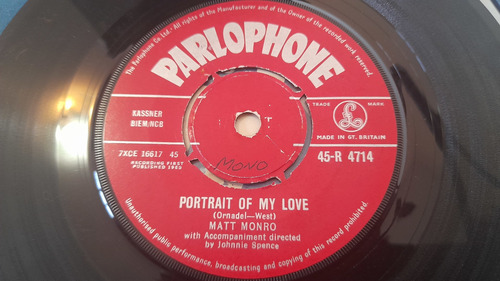 Vinilo Single De Matt Monro Portrait (166ll (Usado)