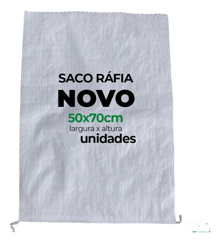 Kit 500 Sacos Ráfia Novo 50x70 Reciclagem/ração 40kg*