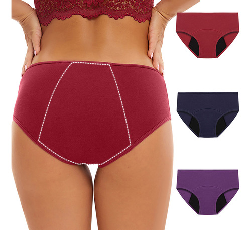 Bragas A Prueba De Fugas Para Mujer, 3 Piezas, Calzoncillos