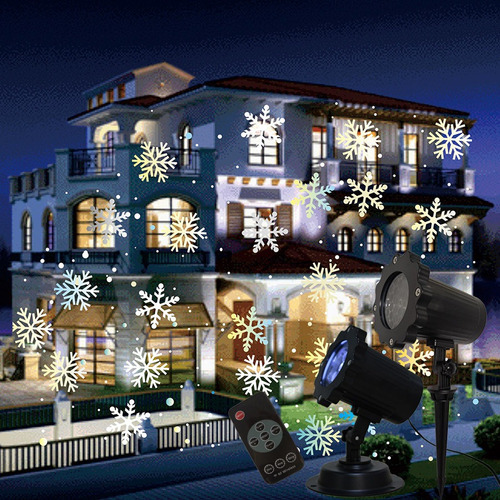 Luces Proyección Copo Nieve, Doble Cabeza, Led Navidad Ip65