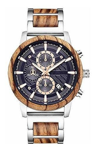 Wooden Watch For Men Women, Stylish Chronograph Military Cas