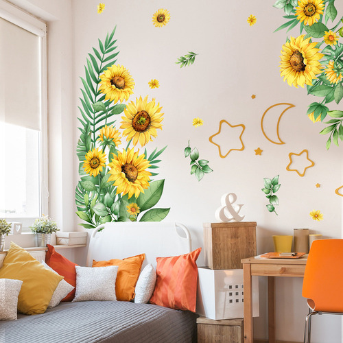 Tee Pegatinas De Pared Con Diseño De Plantas, Flores Y