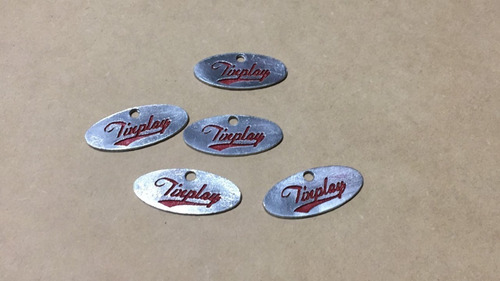 Imagen 2 de 7 de 100 Etiquetas Metálicas Pers., Chapitas Con Tu Marca 9x4