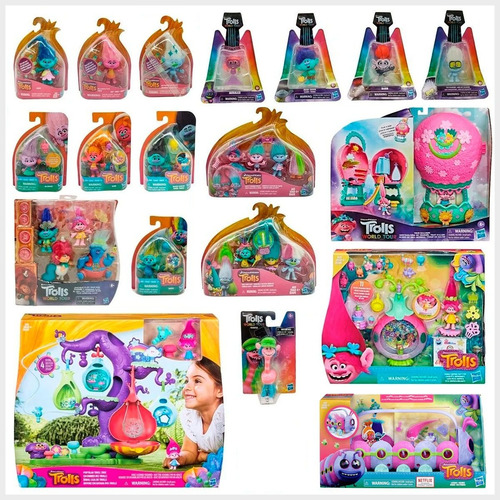 Super Set De Colección Trolls Casa Árbol Globo Casita Fiesta