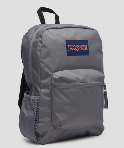 Mochila Escolar Jansport Cross Town Diseño Liso Gris Oscuro Liso