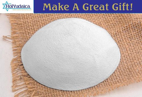Kippa Holyudaica Hecha A Mano 100% Algodon Dmc Tejida A M...