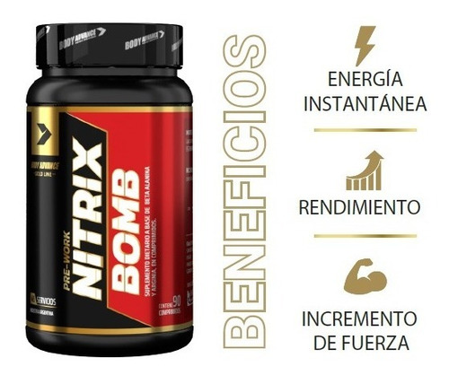 Nitrix Bomb - Arginina + Beta Alanina, Pre-work Body Advance