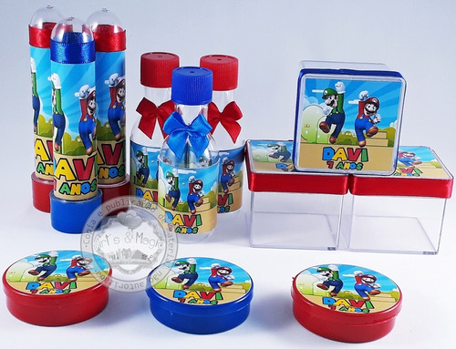 Imagem 2 de 3 de Kit Infantil Lembrancinhas Personalizadas Super Mario Bros