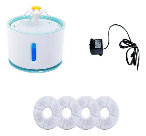 Fuente Dispensador Agua Eléctrico Bebedero Gatos + 5 Filtros