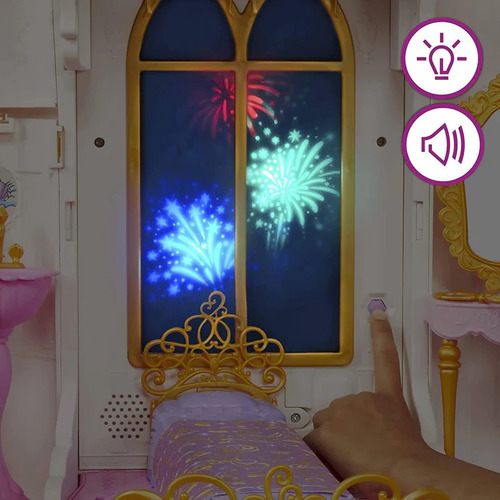 Disney Princess Castle Electronic Lcd Display 1,20 Alto 360° Rosa Palido Blanco Crema Dorado Plateado Y Platino Violeta