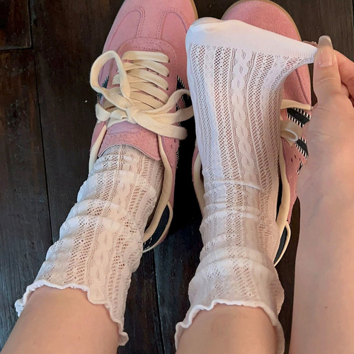 Medias De Algodón Con Volantes De Verano Para Mujer