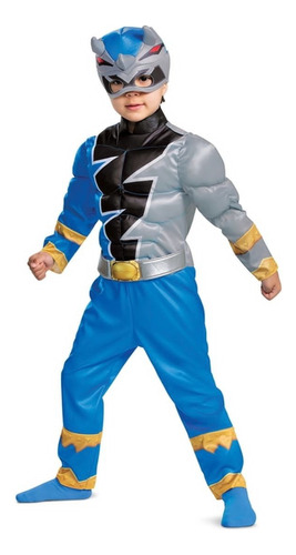 Disfraz De Niño De Power Rangers Azul Importado 