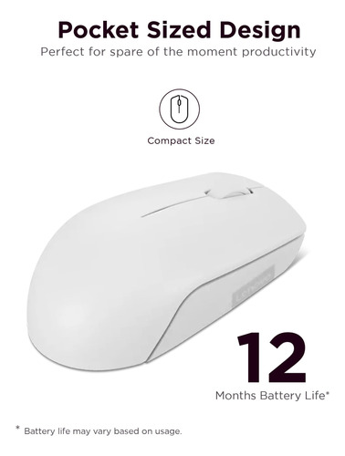 Wireless Mouse Lenovo 300 For Pc Laptop W/ Windows 2.4ghz