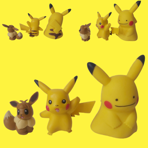 Pokémon Pikachu 2 Figuras T-arts Y Tomy Y Eevee Mini Figura 