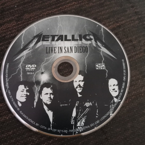 Dvd Metallica Live In San Diego