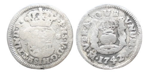 Nvs-moneda Medio Real 1/2 Columnario 1742 Mo. M Plata 0.917 (Usado)