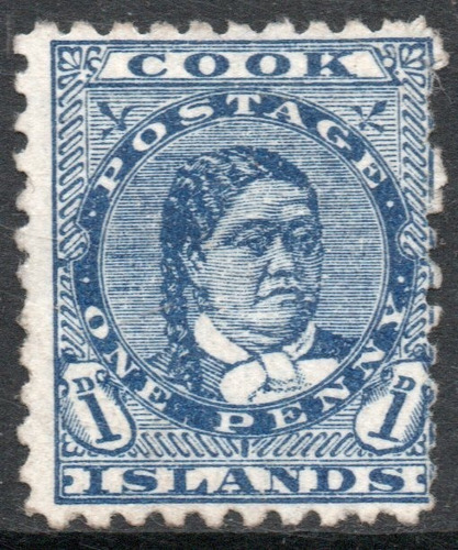 Cook Is. Sello Nuevo Reina Makea Takau Ariki Color Azul 1893