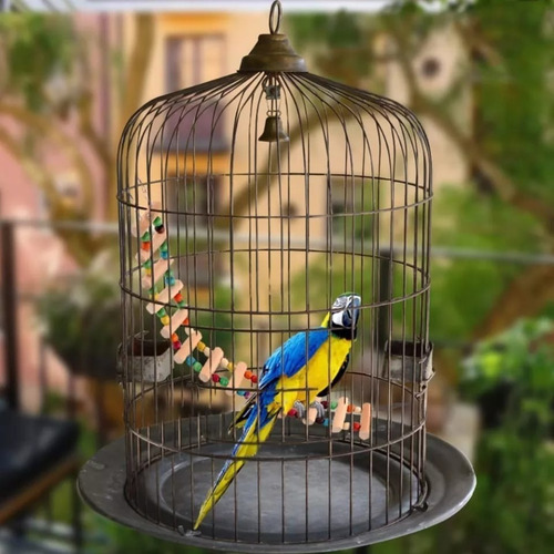 Imagen 3 de 8 de Escalera Para Ave Juguete Jaula Pájaro De Madera Natural