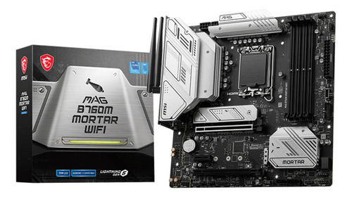 Placa-mãe do computador MSI MAG MAG B760M MORTAR WIFI cor preta