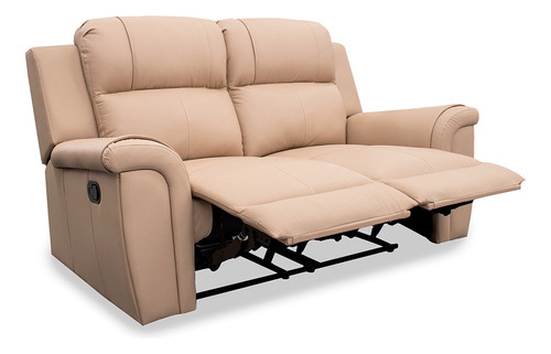 Love Seat Reclinable Piel Genuina Helena - Confortopiel Color Taupe