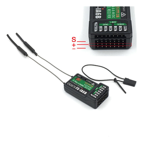 Dtxmx Flysky Receptor Fs-ia6b 2.4g Afhds 2a 6canales Sup...