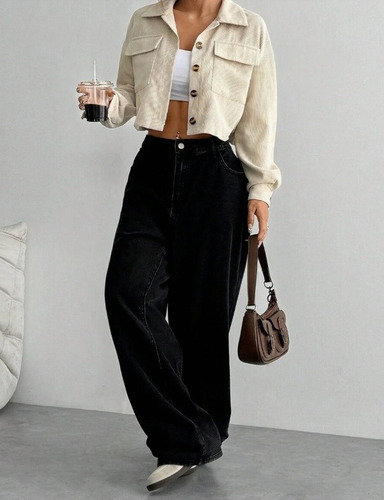 Campera Corta De Beige - Estilo Urbano Y Moderno