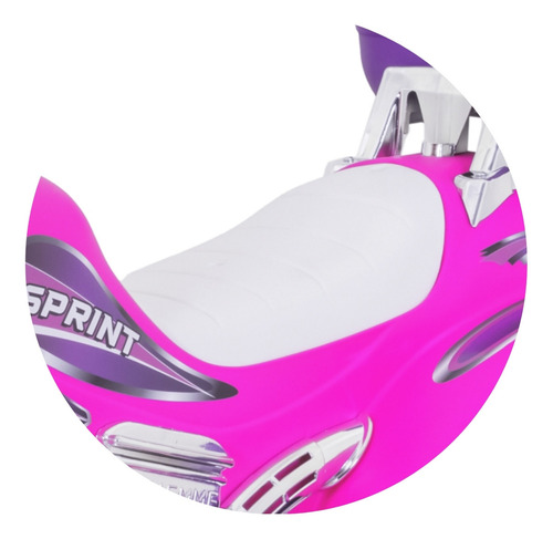 Moto Elétrica Sprint Turbo 12v Cor Rosa Meninas C/ Capacete