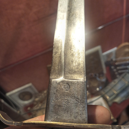 Puñal Criollo Facon Antiguo Cuchillo Solingen Sable Casco Marrón Claro (Usado)