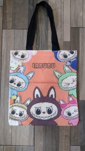 Tote Bag Van Gogh Labubu Capibara Principito Demon Slayer Labubu Naranja Lisa Tela Blanco