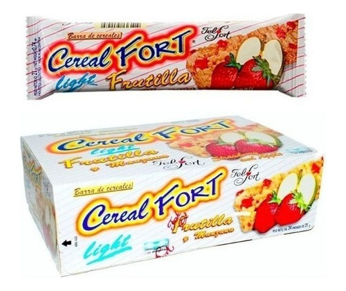 Barra De Cereal Cerealfort Frutilla Manzana Light Caja X 24