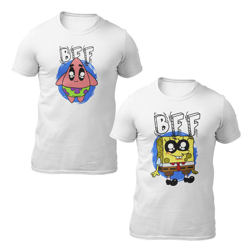 Playeras Para Amigos - Luv - Bob Esponja Y Patricio - Bff