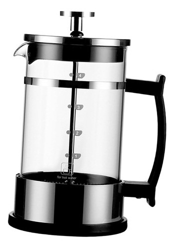 Cafetera French Press, Vidrio Borosilicato, Negra 60 [u]